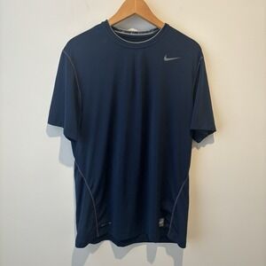 Nike Pro Combat Men's Navy Blue Fitted Training T-Shirt  Size Large